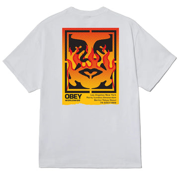 Obey Icon Stencil Flame White - Parasol Store