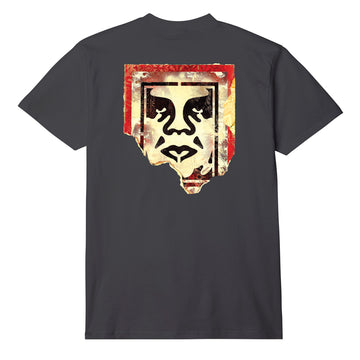 Obey Ripped Icon Tee Black - Parasol Store