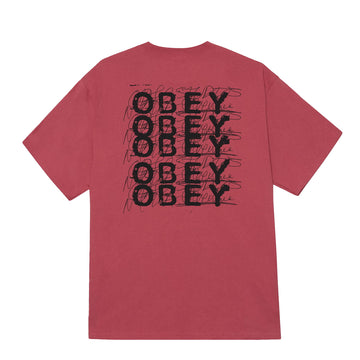 Obey Scribble S/S Tee Mineral Red - Parasol Store