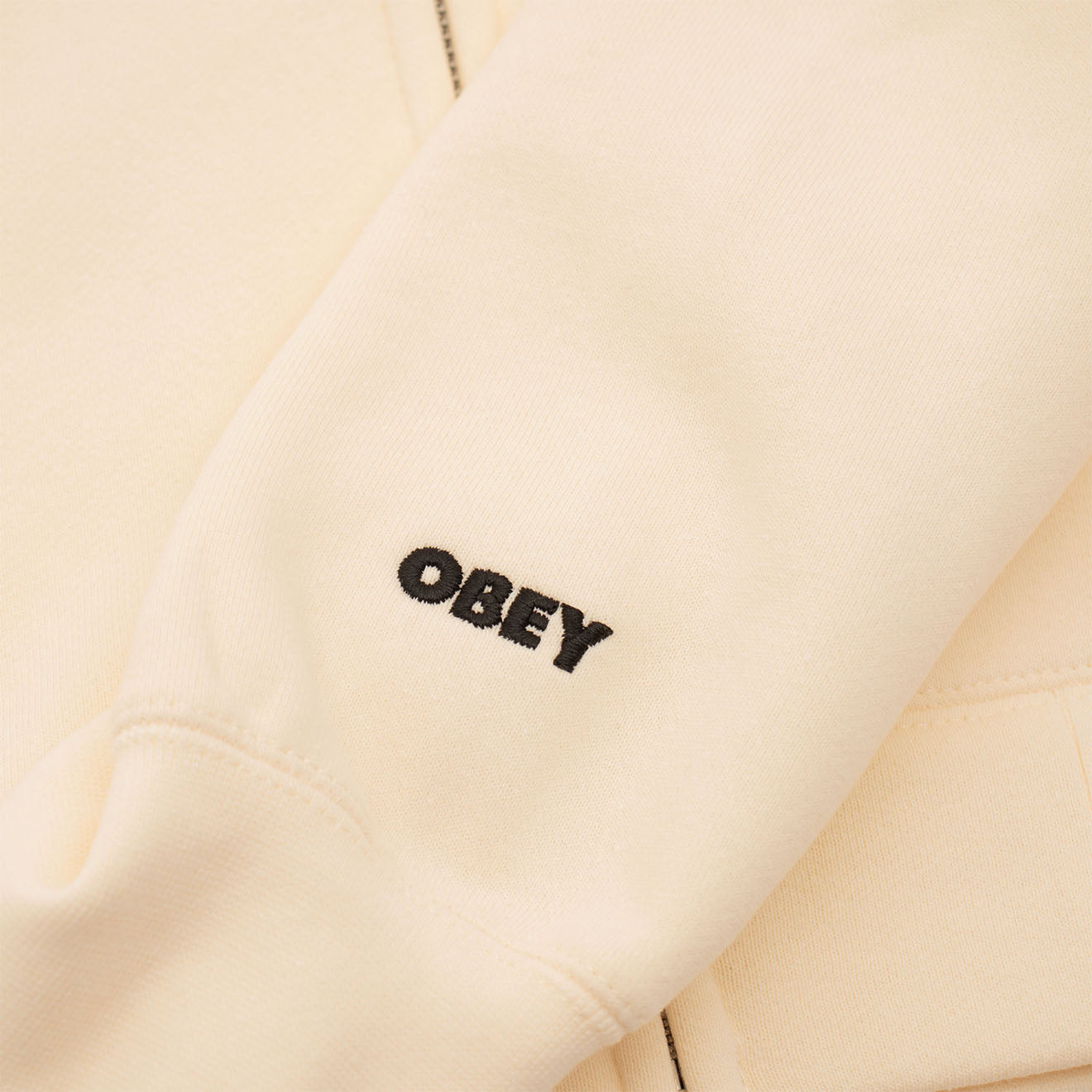 Obey Womens Chalk Writing Zip Hood Unbleached - Parasol Store