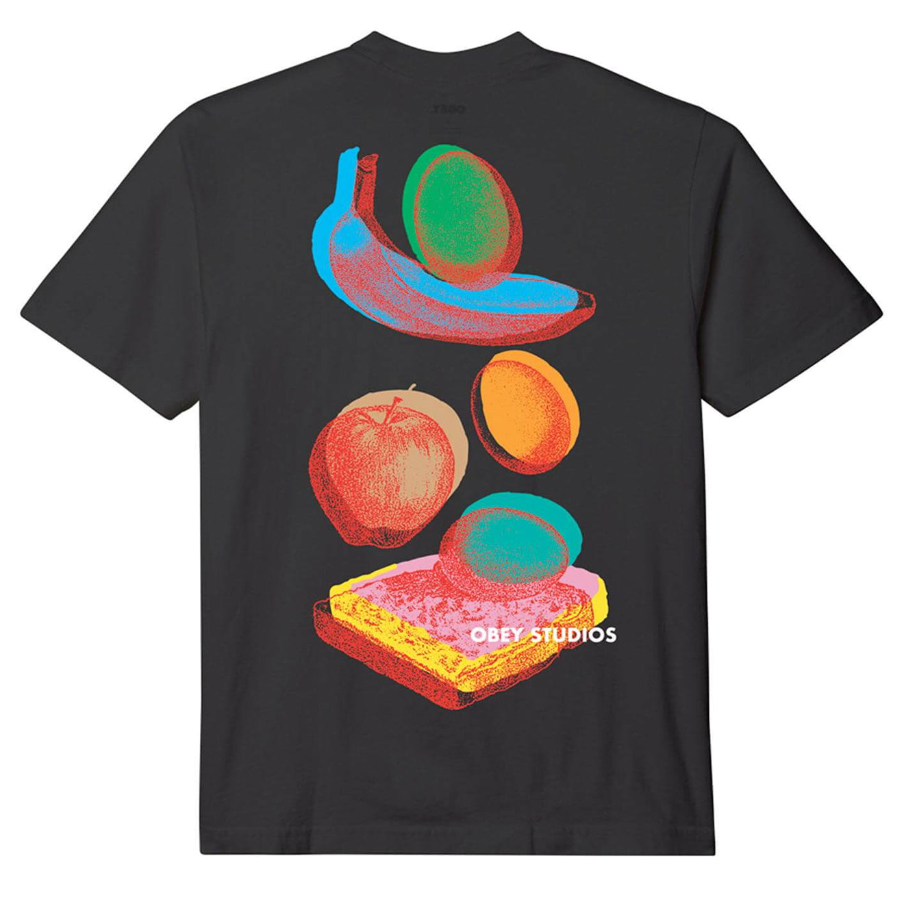 Obey Womens Falling Fruit Tee Pigment Digital Black - Parasol Store