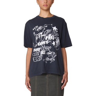 Obey Womens Firework Type Black - Parasol Store