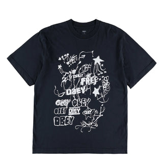 Obey Womens Firework Type Black - Parasol Store