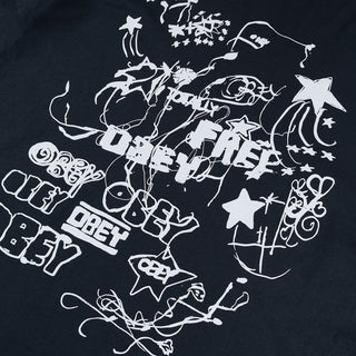Obey Womens Firework Type Black - Parasol Store