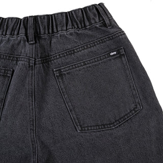 Obey Womens Leah III Baggy Denim Black Ash - Parasol Store