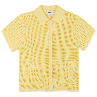 Obey Womens Pilar Crochet S/S Yellow Pear - Parasol Store