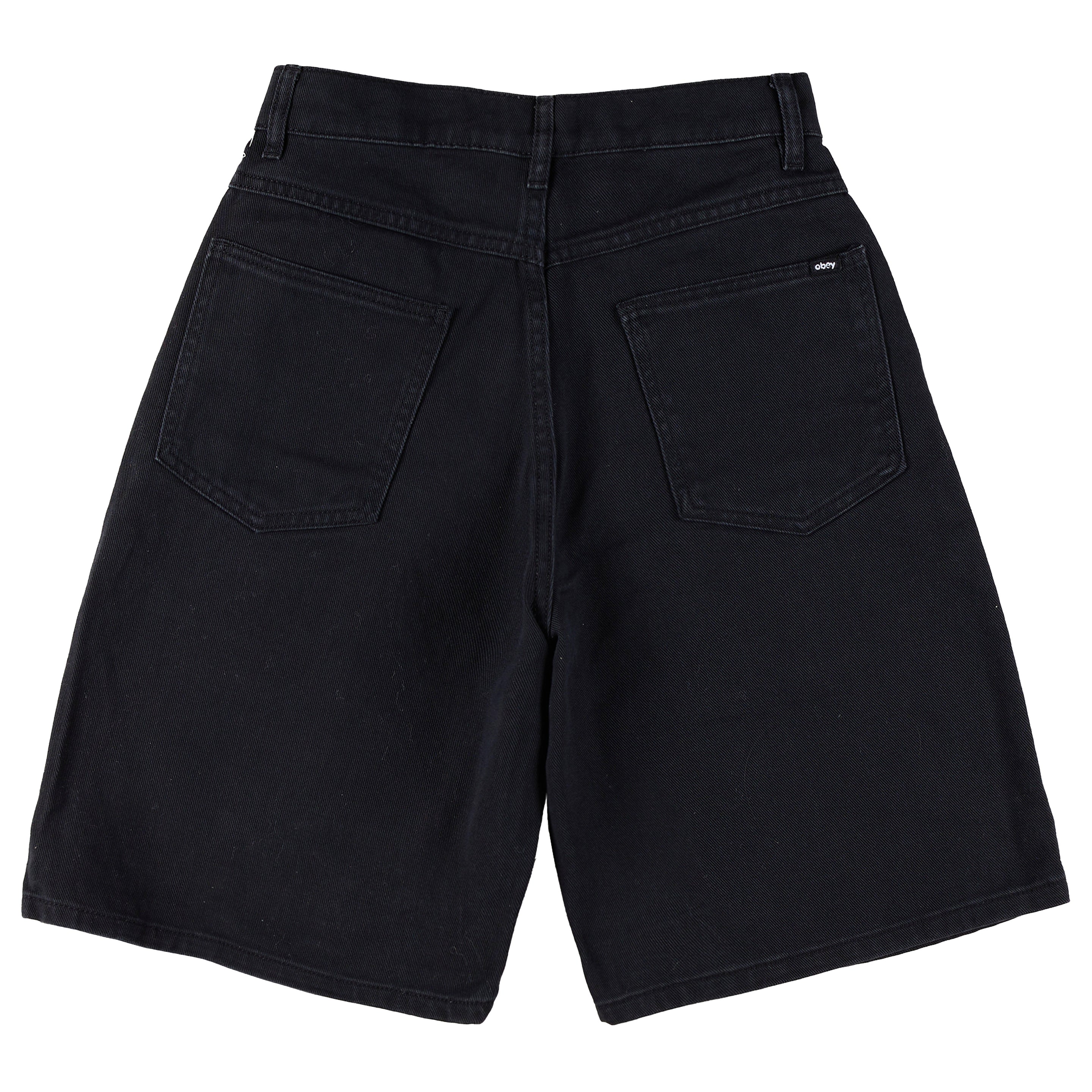 Obey Womens Shift Panel Short Digital Black Faded Wash