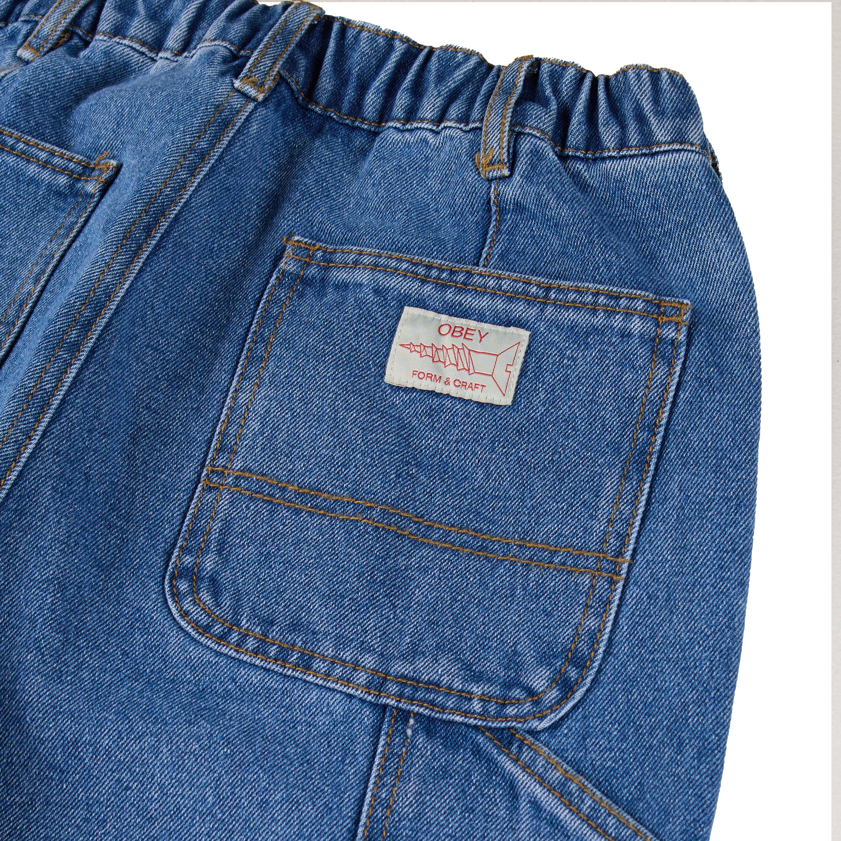 Obey Womens Sybil Carpenter Denim Light Indigo