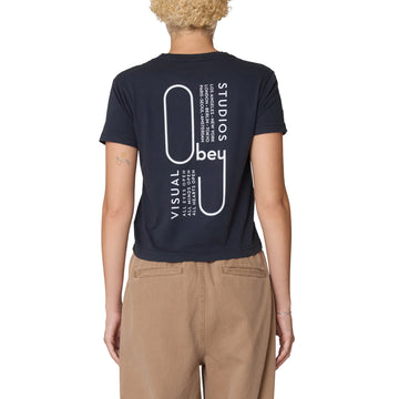 Obey Womens Visual Studios Tee Black - Parasol Store