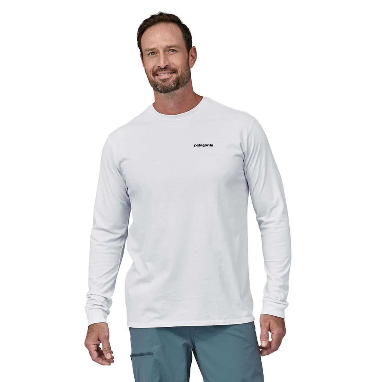 Patagonia L/S P-6 Logo Responsibili-Tee White - Parasol Store
