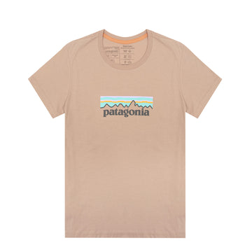Patagonia Womens Pastel P-6 Logo Organic Crew T-Shirt Pamp Tan - Parasol Store