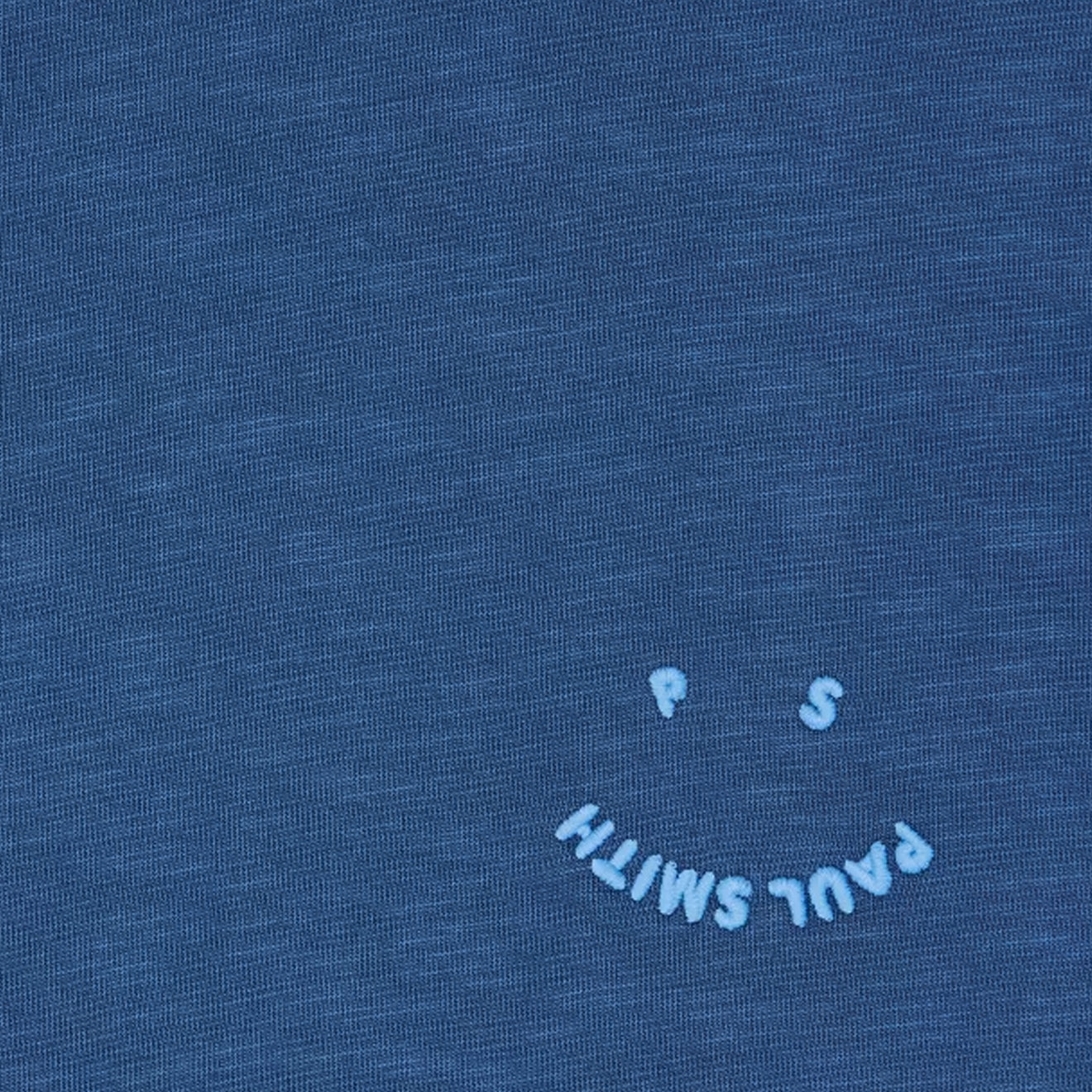 Paul Smith Blanket-Stitch Happy T-Shirt BLue - Parasol Store