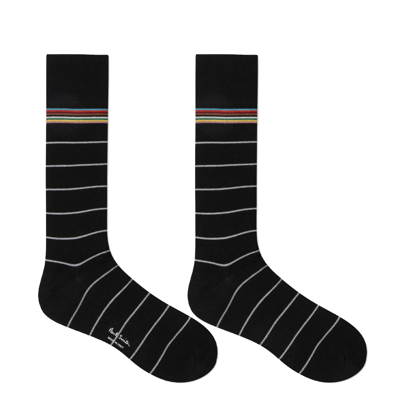 Paul Smith Cotton-Blend Pinstripe Socks Black - Parasol Store
