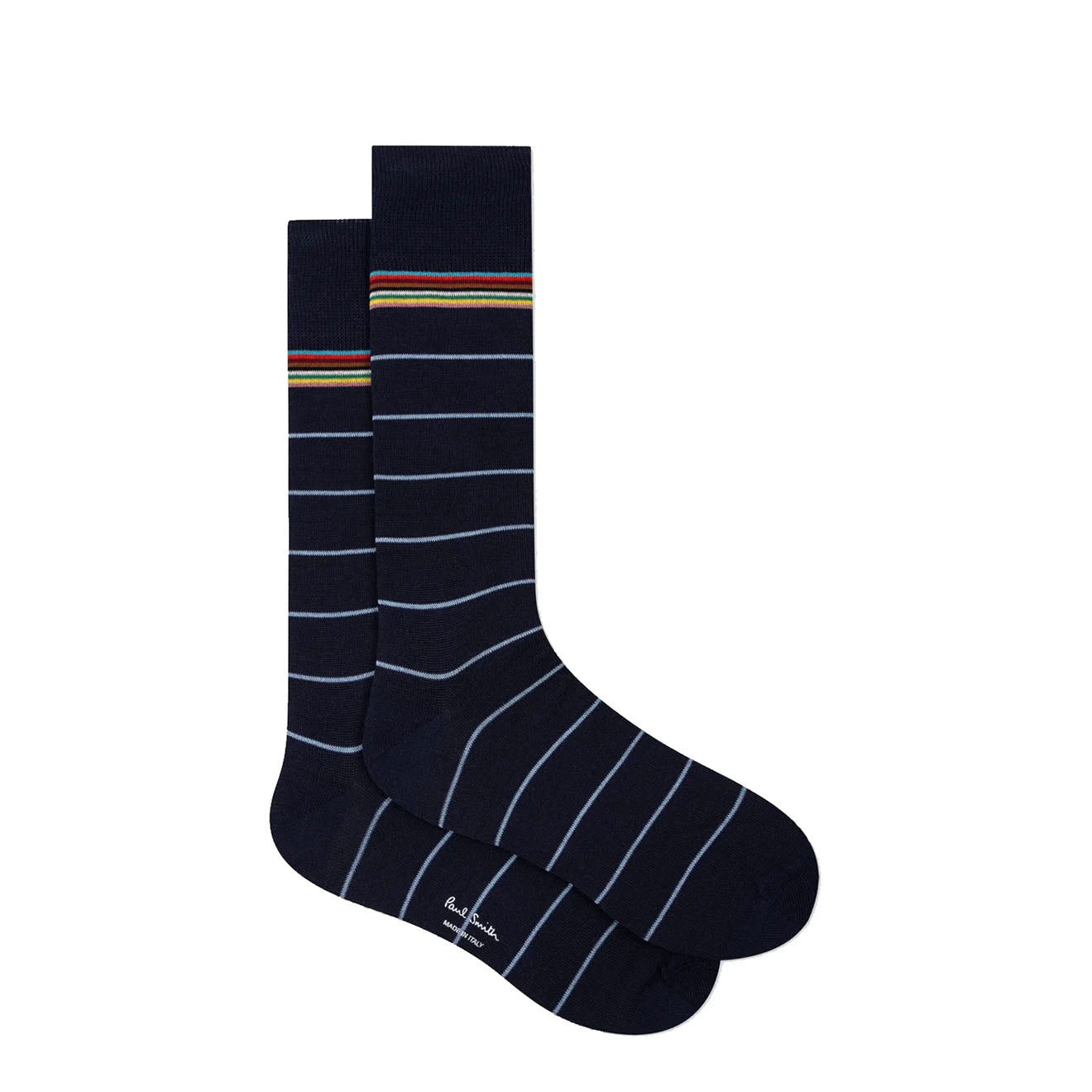 Paul Smith Cotton-Blend Pinstripe Socks Navy - Parasol Store