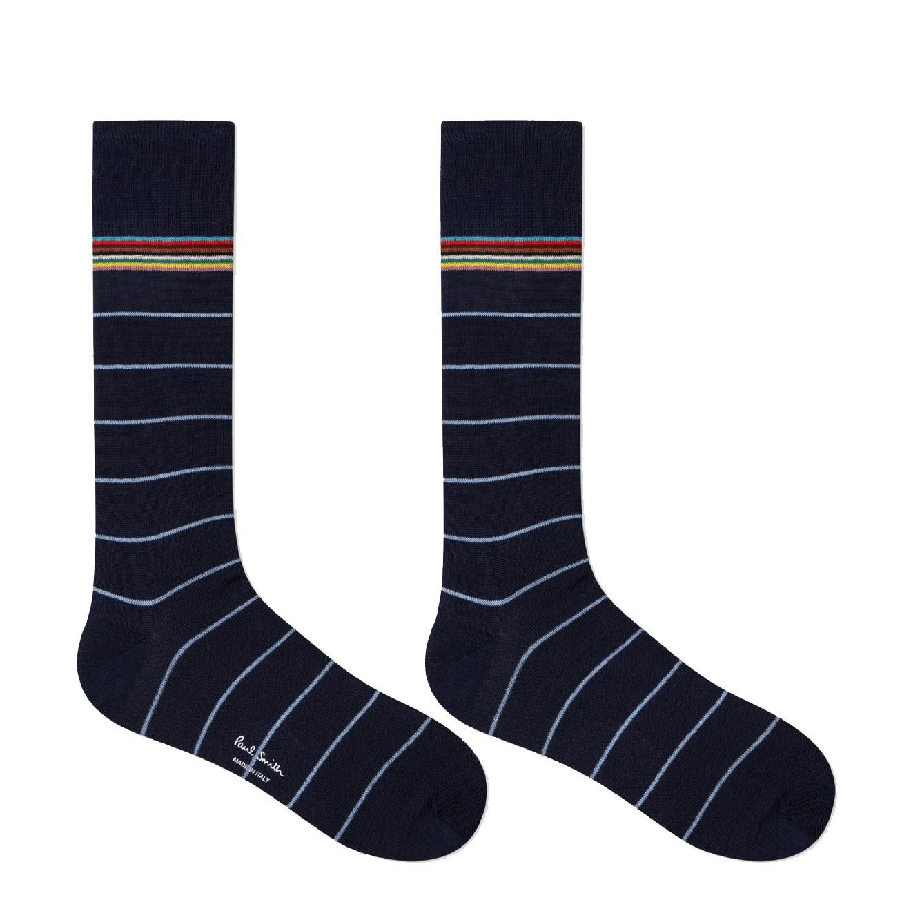 Paul Smith Cotton-Blend Pinstripe Socks Navy - Parasol Store