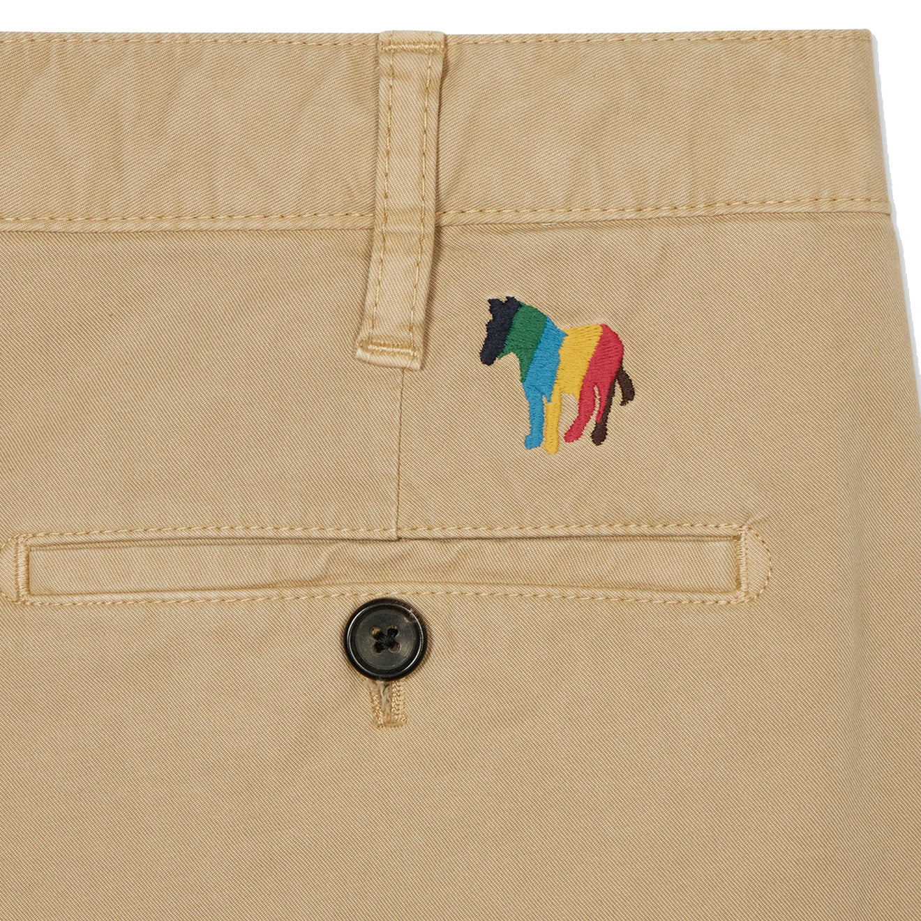 Paul Smith Cotton-Twill Broad Stripe Zebra Shorts Light Beige - Parasol Store