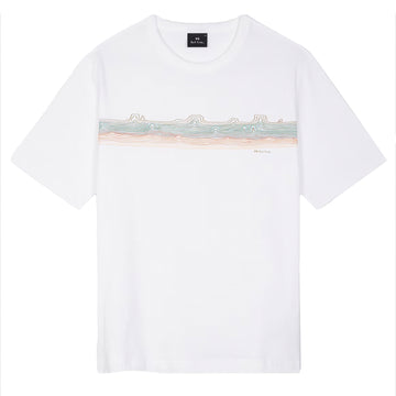Paul Smith Desert Stripe Print T-Shirt White - Parasol Store