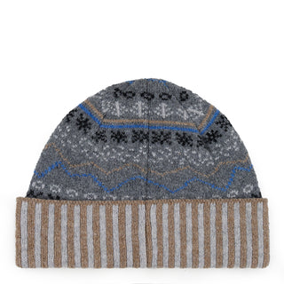 Paul Smith Doodle Fairisle Knitted Beanie Hat Navy - Parasol Store