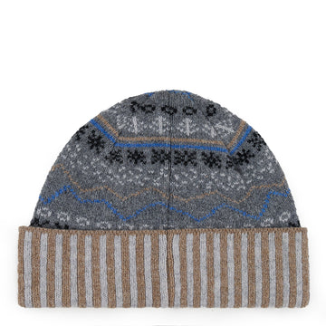 Paul Smith Doodle Fairisle Knitted Beanie Hat Navy - Parasol Store