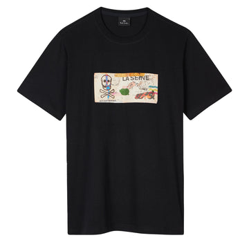 Paul Smith La Seine Card Organic-Cotton T-Shirt Black - Parasol Store