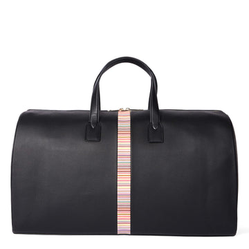 Paul Smith Leather Signature Stripe Holdall Black - Parasol Store