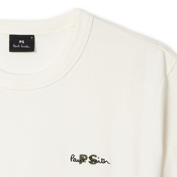 Paul Smith Logo Embroidery Cotton T-Shirt Ecru - Parasol Store