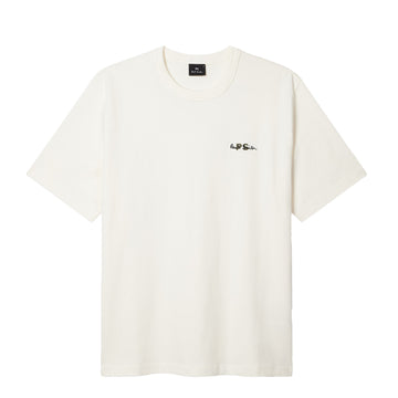 Paul Smith Logo Embroidery Cotton T-Shirt Ecru - Parasol Store