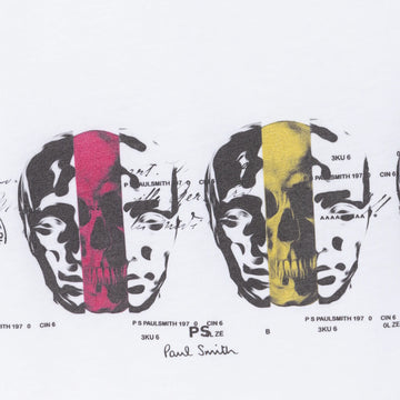 Paul Smith Reg Fit Opposite Skull Print T-Shirt White - Parasol Store