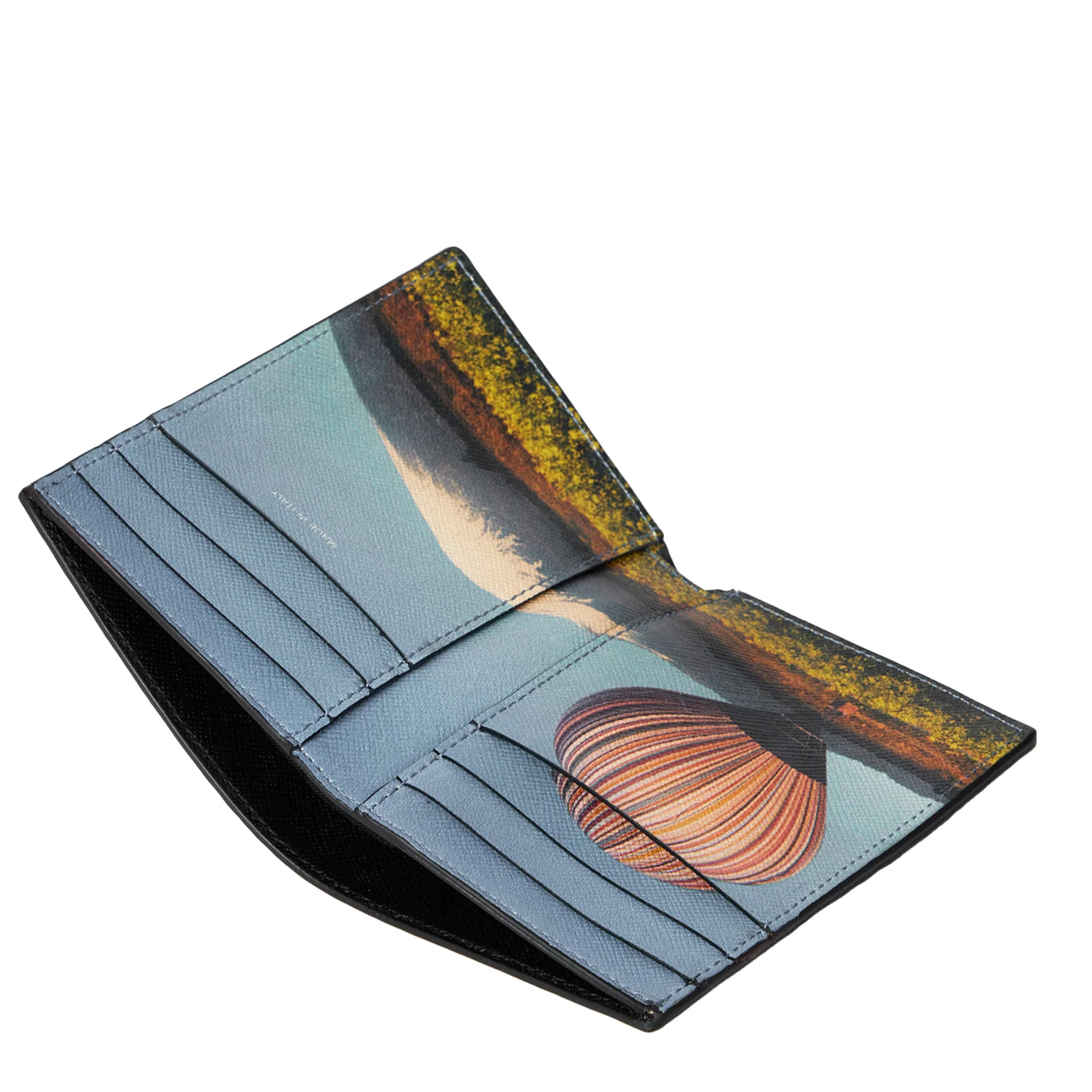 Paul Smith Signature Stripe Balloon Mount Fuji Interior Credit Card Wallet Black - Parasol Store