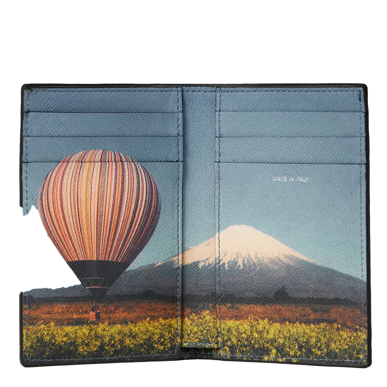 Paul Smith Signature Stripe Balloon Mount Fuji Interior Credit Card Wallet Black - Parasol Store