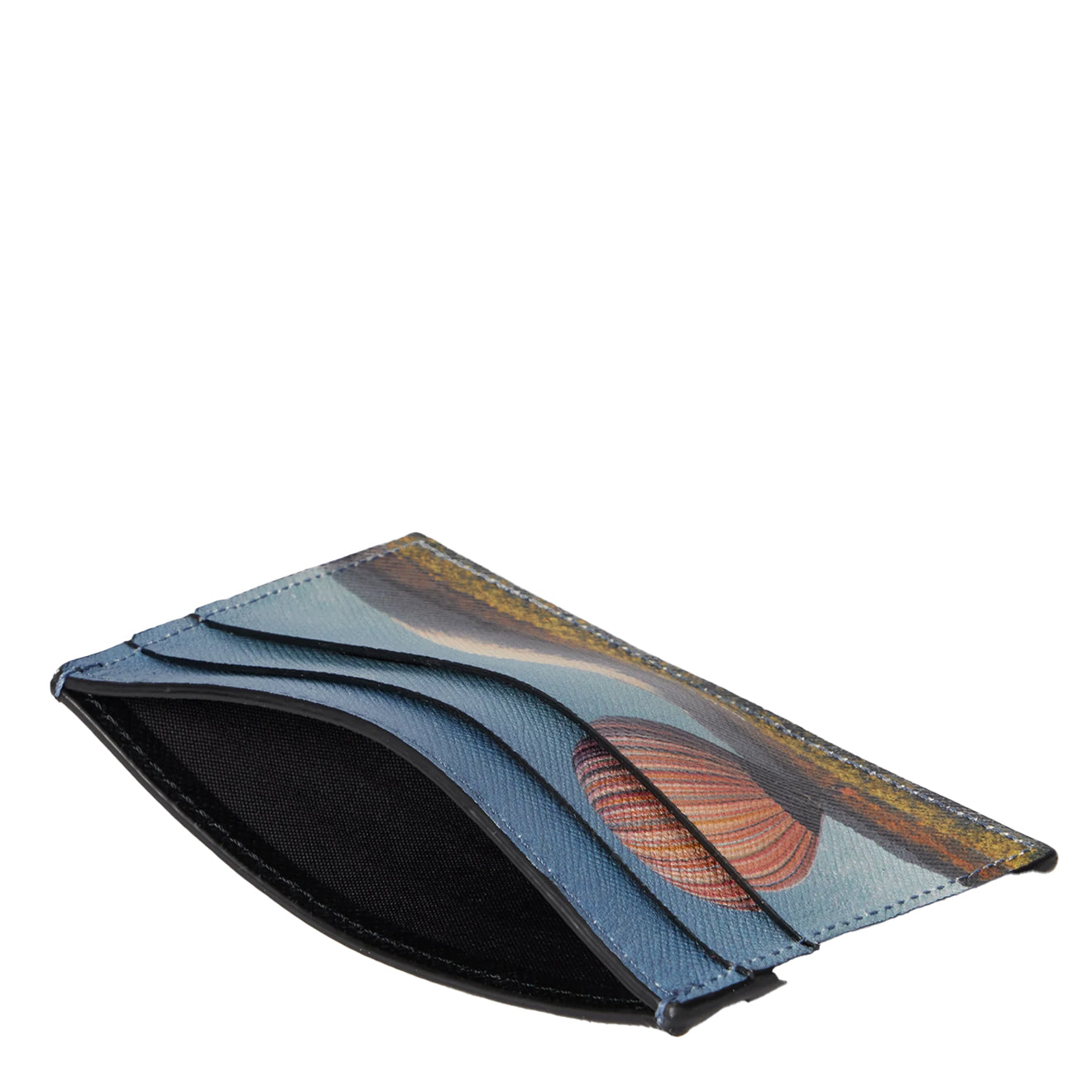 Paul Smith Signature Stripe Balloon Mount Fuji Print Card Holder Black - Parasol Store