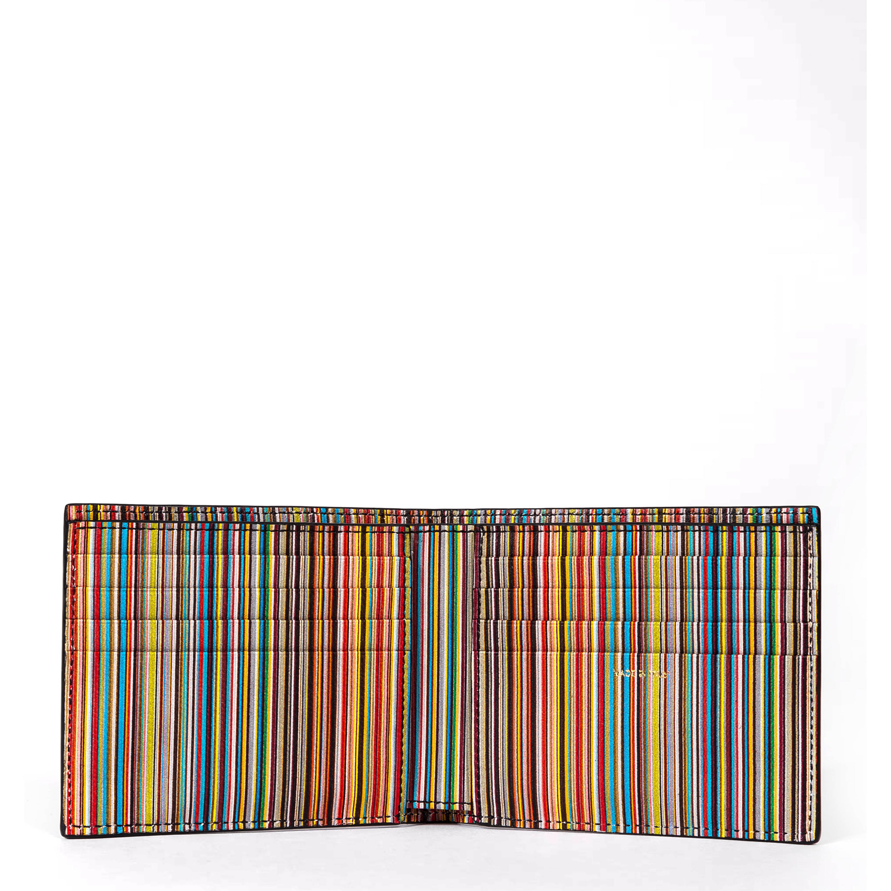 Paul Smith Signature Stripe Billfold Wallet Black - Parasol Store