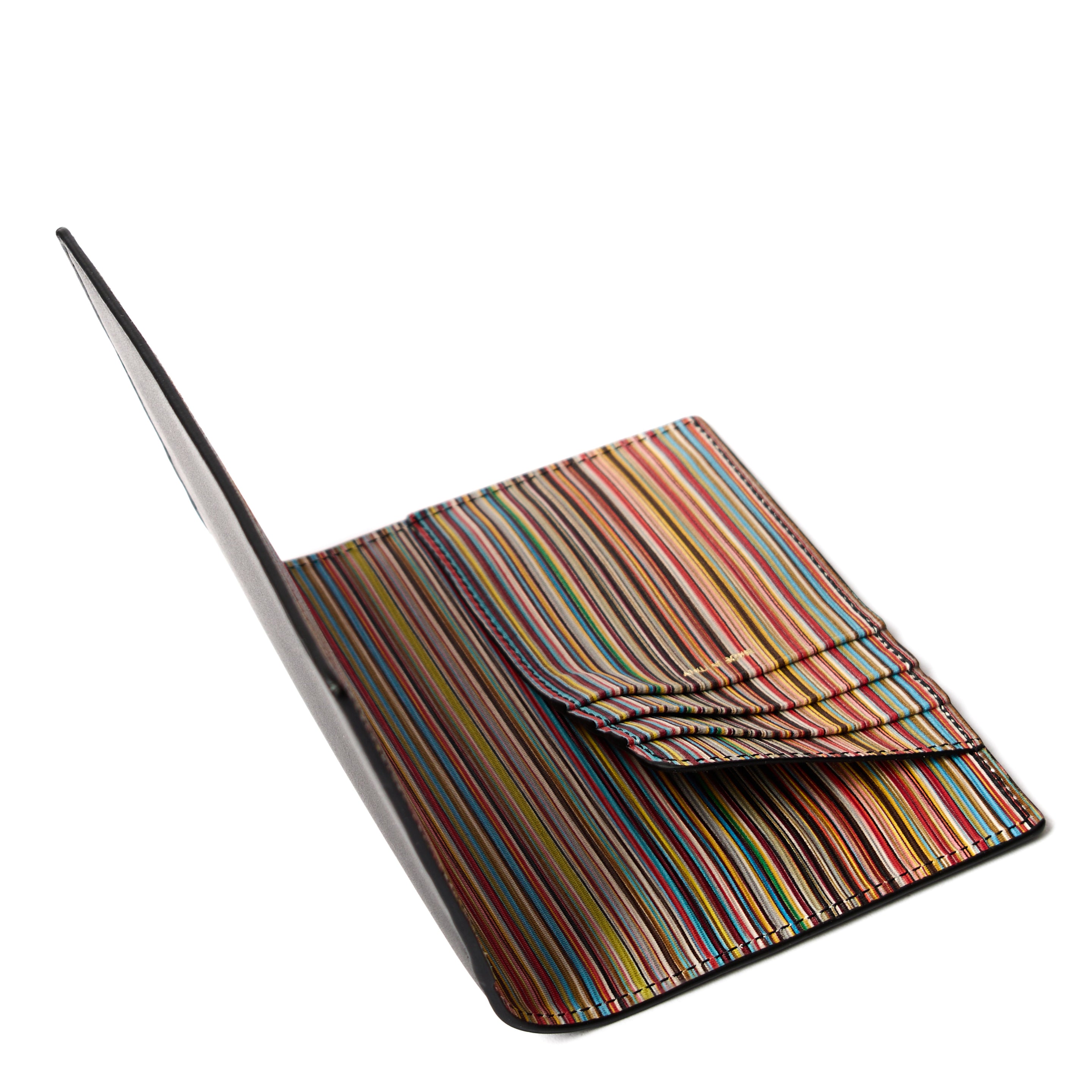 Paul Smith Signature Stripe Passport Cover Black - Parasol Store
