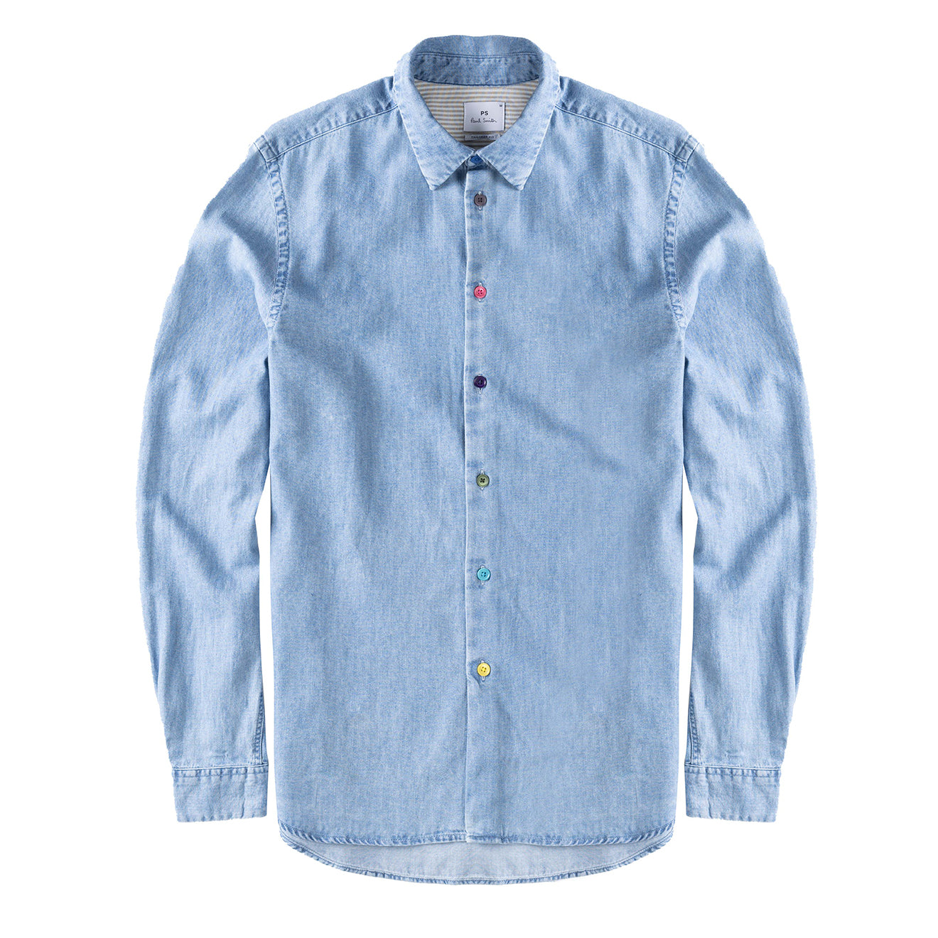 Paul Smith Tailored-Fit Indigo Rinse Cotton Denim Shirt Light Base - Parasol Store