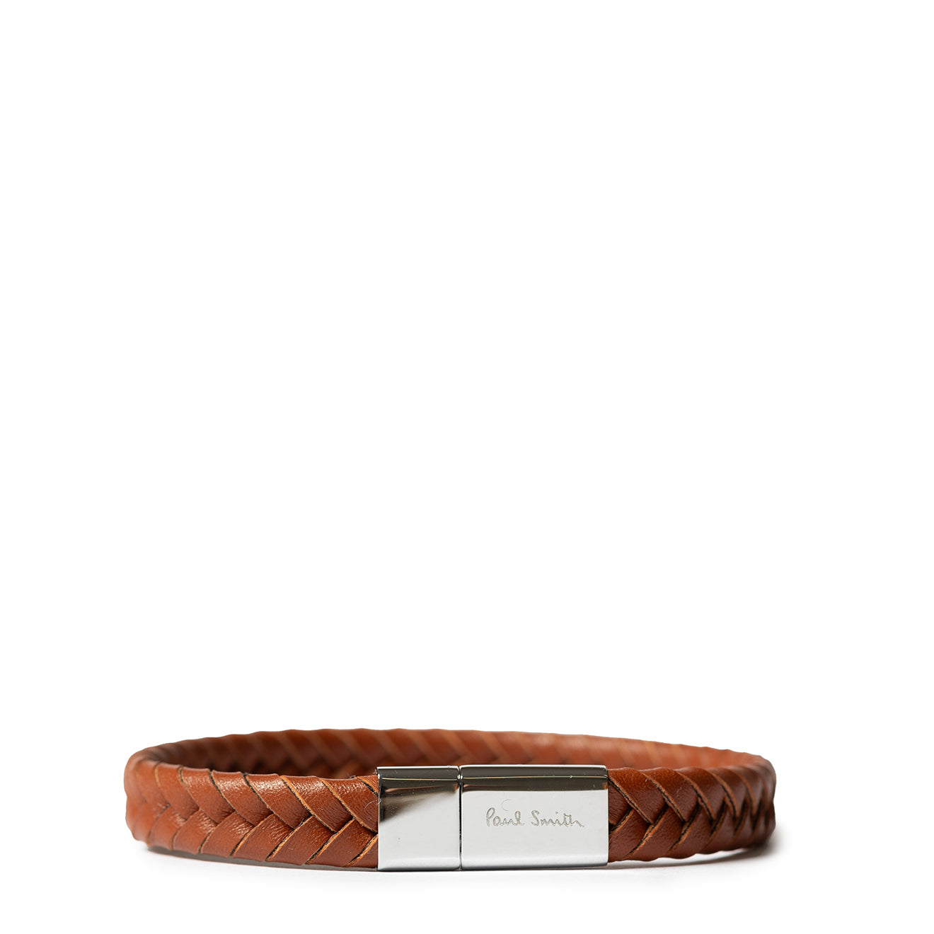 Paul Smith Two-Tone Braided Leather Bracelet Hazelnut - Parasol Store