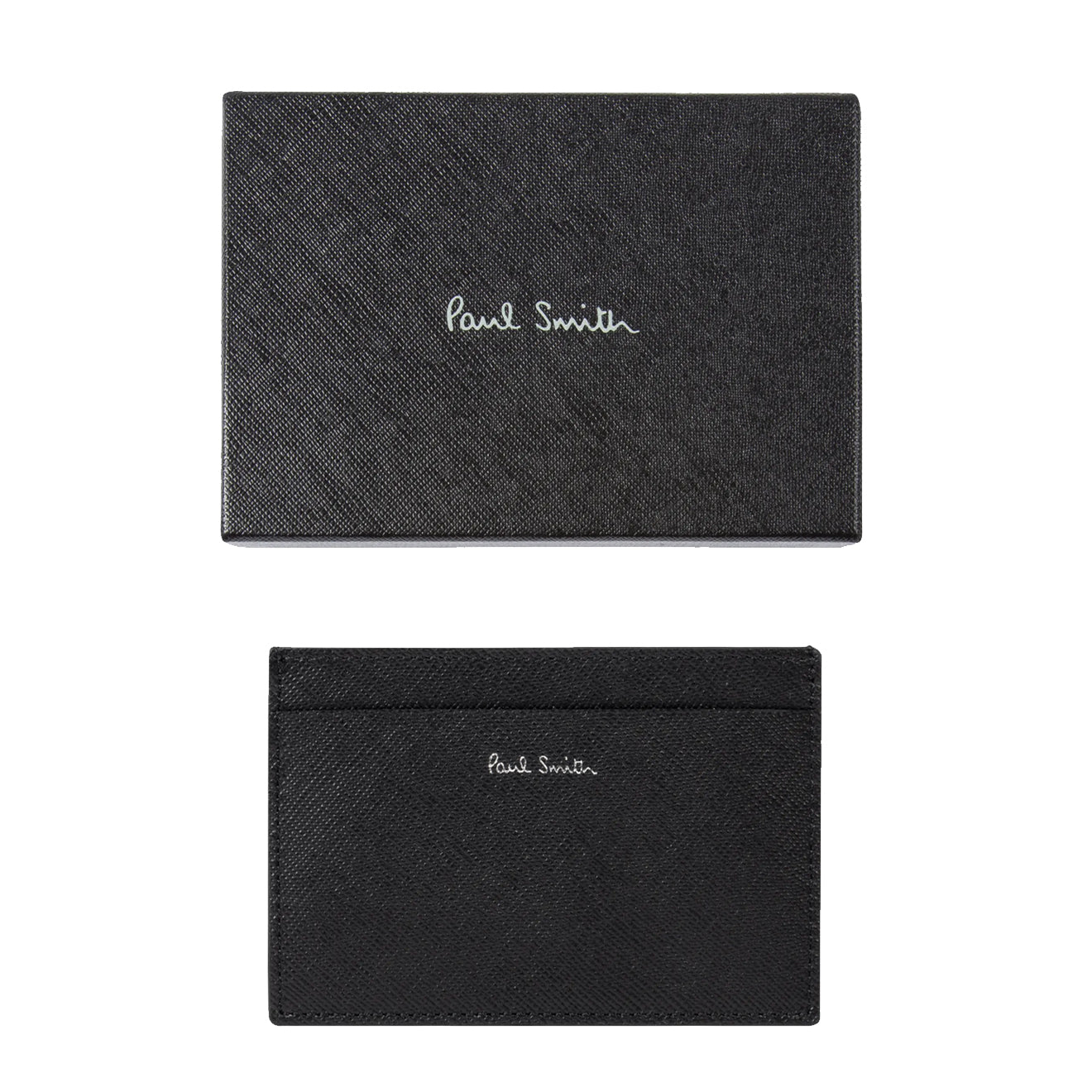 Paul Smith 'Mini Blur' Print Leather Card Holder Black - Parasol Store