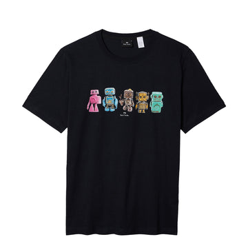 Paul Smith 'Robots' T-Shirt Navy Blue - Parasol Store