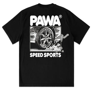 Pawa Sports Burnout T-Shirt Black - Parasol Store