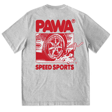 Pawa Sports Burnout T-Shirt Grey Marl - Parasol Store