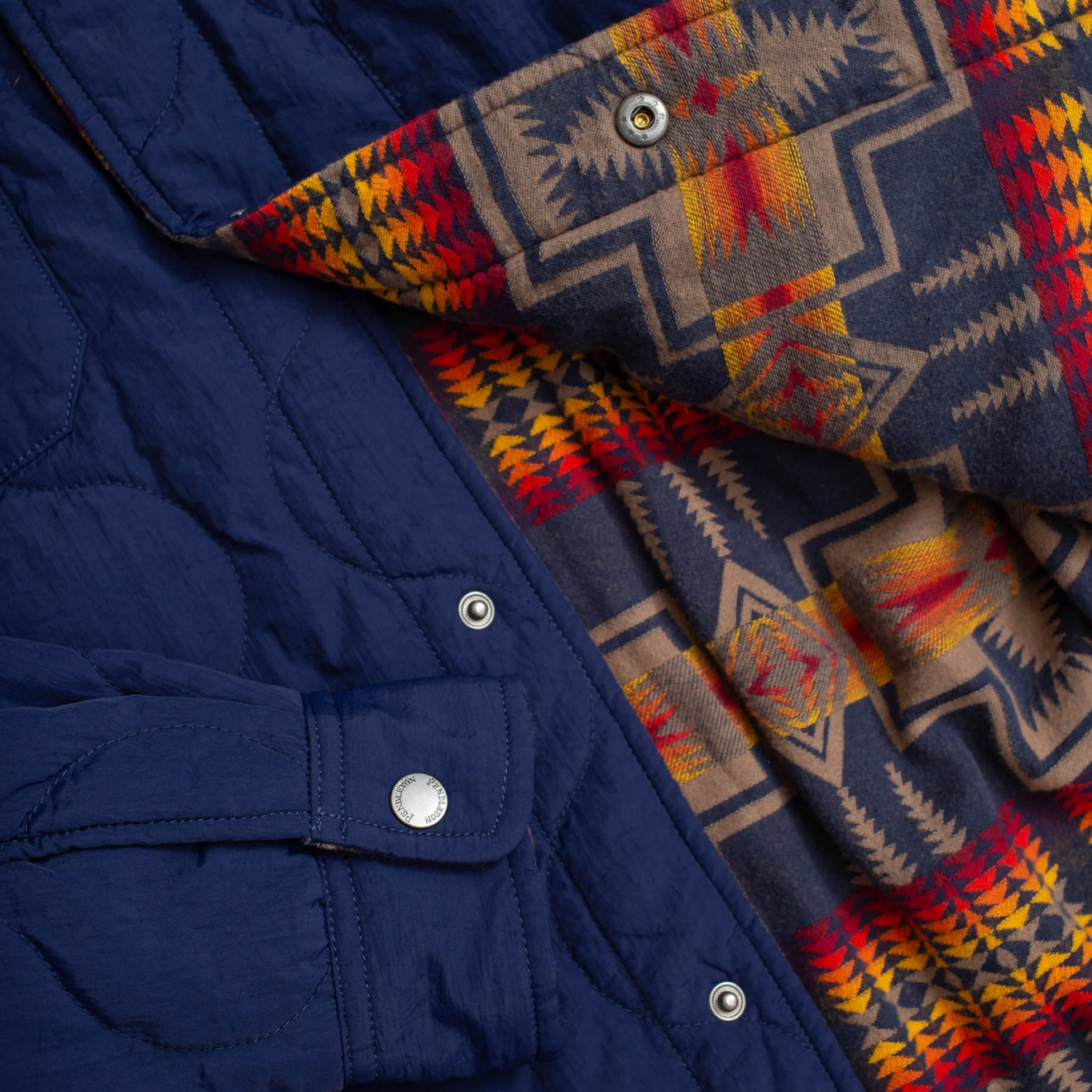Pendleton Reversible Quilted Overshirt Harding Navy - Parasol Store