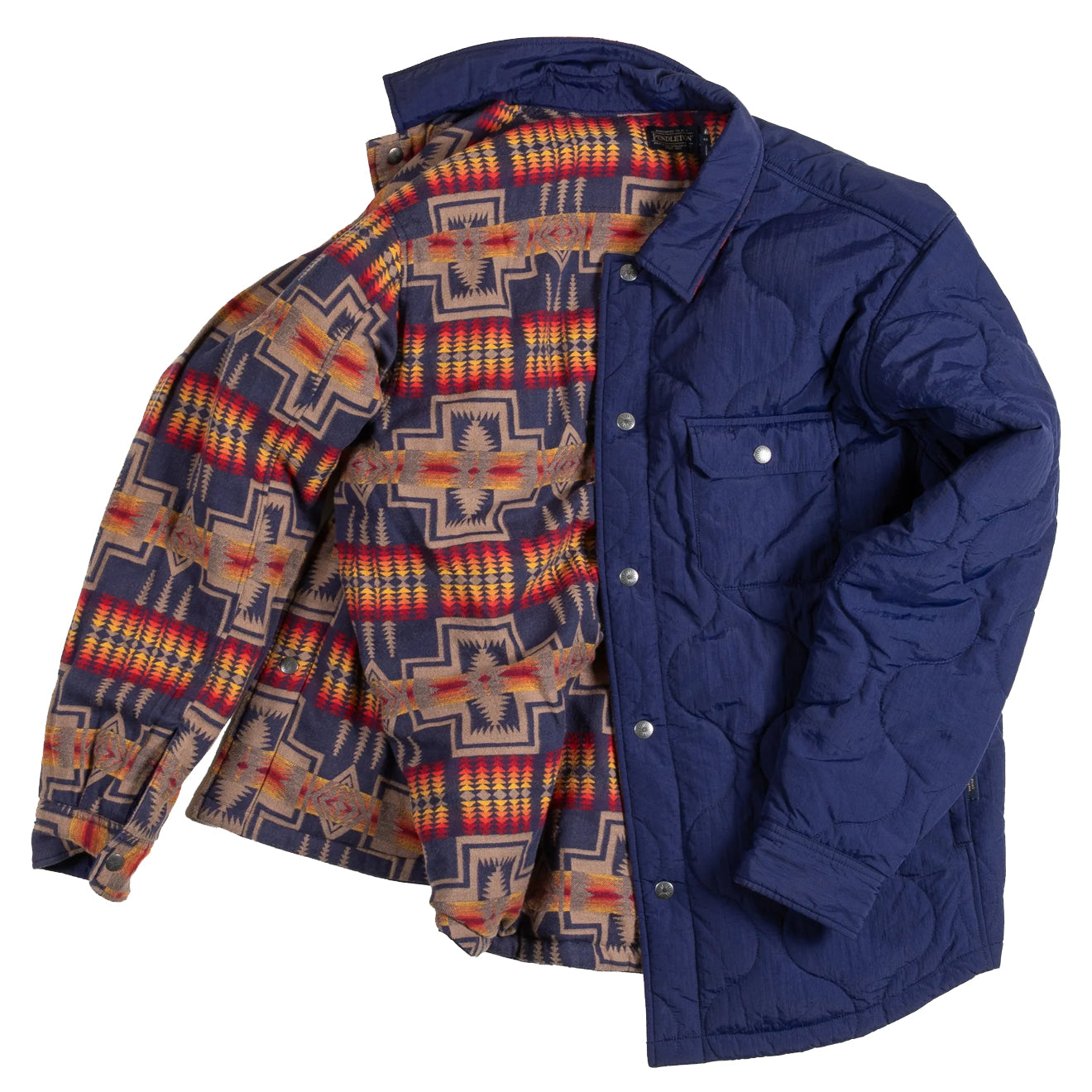 Pendleton Reversible Quilted Overshirt Harding Navy - Parasol Store