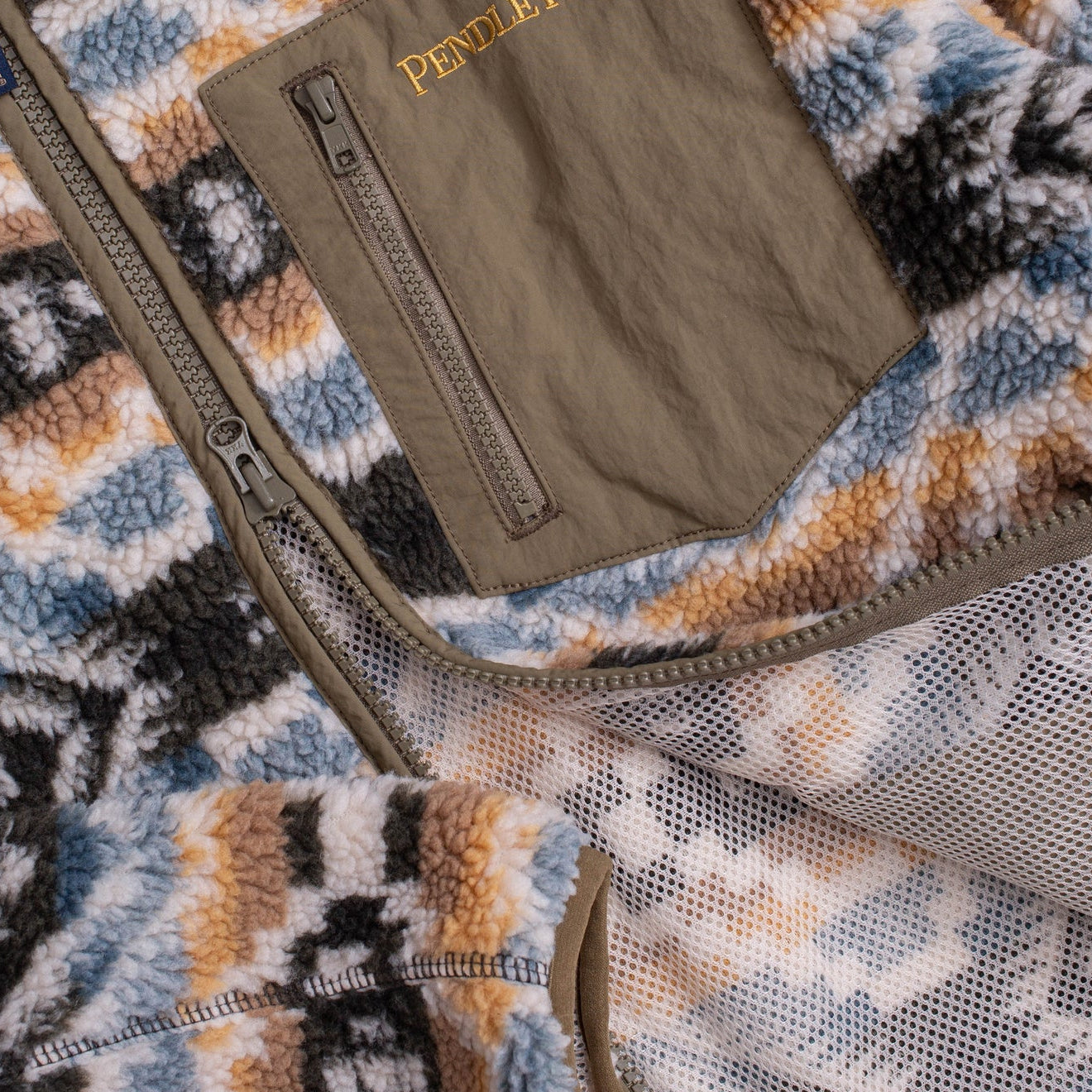 Pendleton Zip Through Fleece Jacket Abiquiu Sky - Parasol Store
