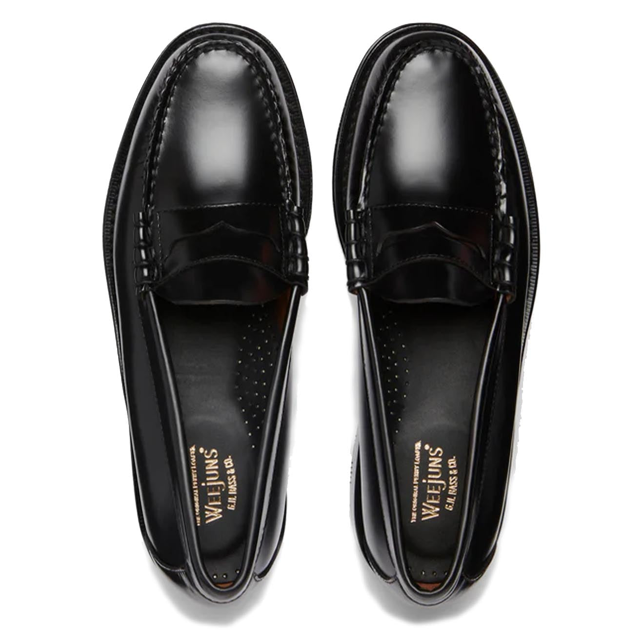 G.H.Bass Weejuns Larson Penny Loafers Black Leather - Parasol Store