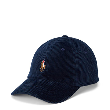 Polo Ralph Lauren Corduroy Ball Cap Aviator Navy - Parasol Store