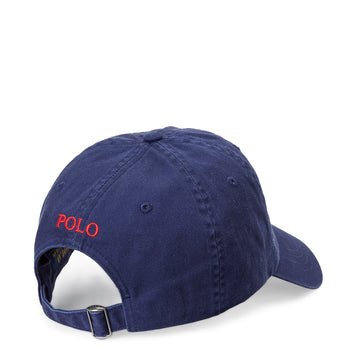 Polo Ralph Lauren Cotton Chino Baseball Cap Newport Navy/Red - Parasol Store