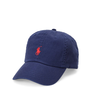 Polo Ralph Lauren Cotton Chino Baseball Cap Newport Navy/Red - Parasol Store