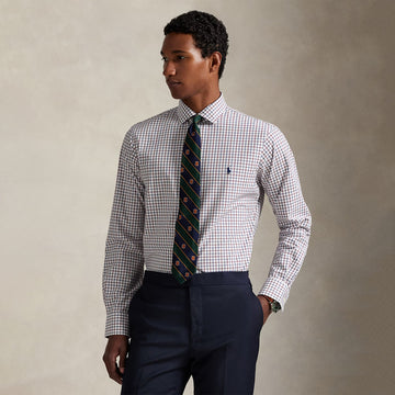 Polo Ralph Lauren Custom Fit Plaid Stretch Poplin Shirt White / Wine / Multi