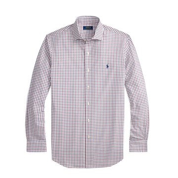 Polo Ralph Lauren Custom Fit Plaid Stretch Poplin Shirt White / Wine / Multi