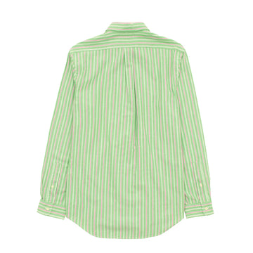 Polo Ralph Lauren Striped Oxford Shirt Green Pink Multi - Parasol Store