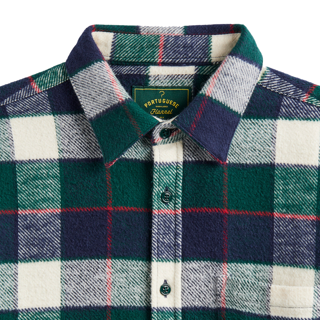 Portuguese Flannel Bottle Shirt Green / Blue - Parasol Store